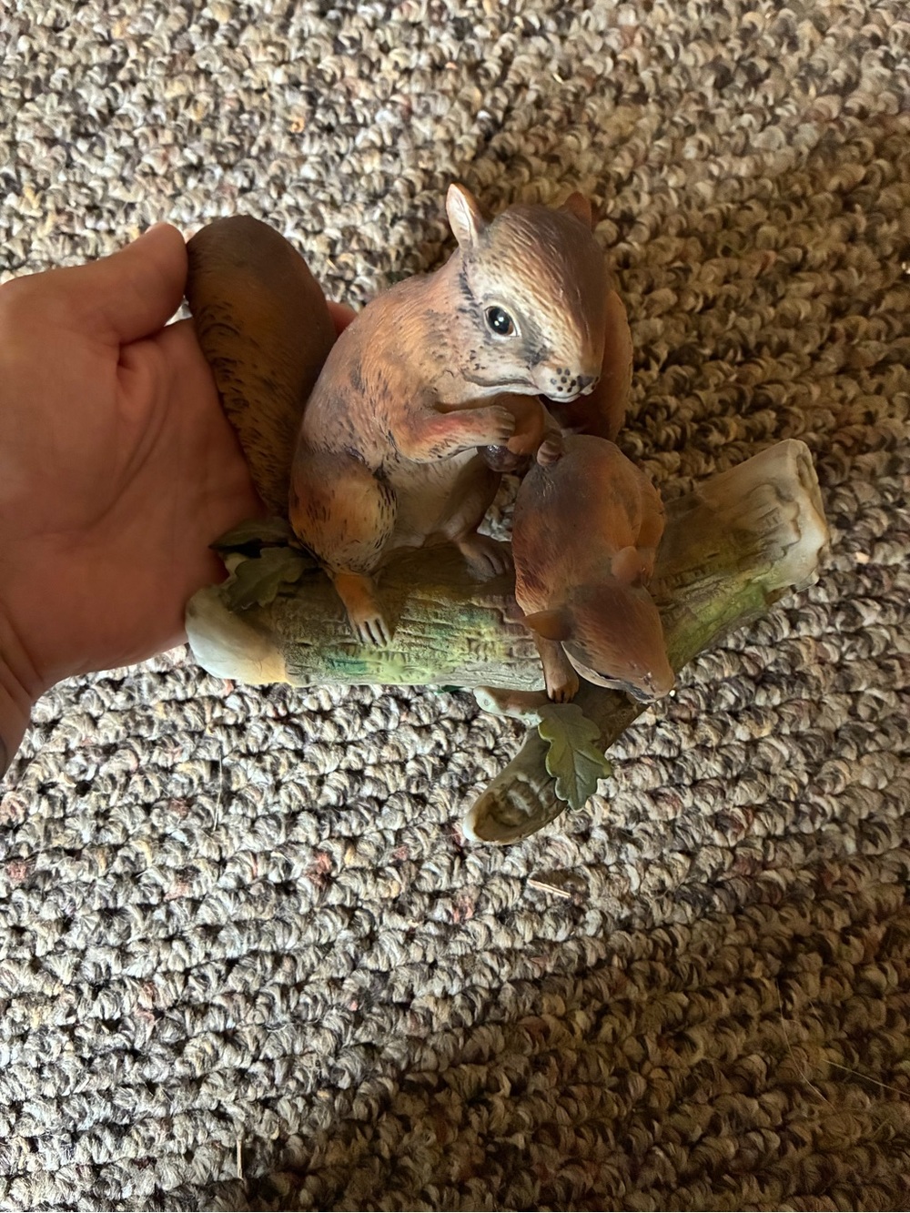 Brown Squirrel Habitat Accent Figurine for Small Pet Displays